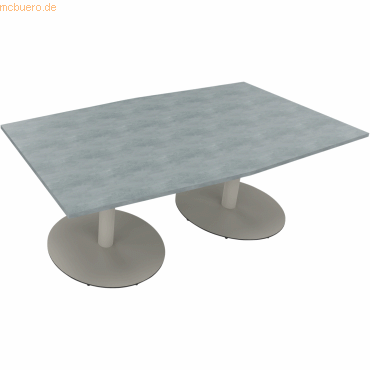 4003969064843 - Besprechungstisch communication 810017783 72cm (H) Tonnenform beton hell   silberaluminium 4003969064843 Soennecken