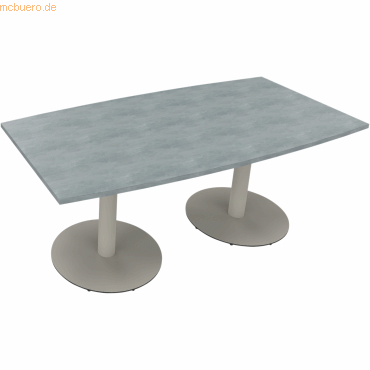 4003969064928 - Besprechungstisch communication 810017483 72cm (H) Tonnenform beton hell   silberaluminium 4003969064928 Soennecken