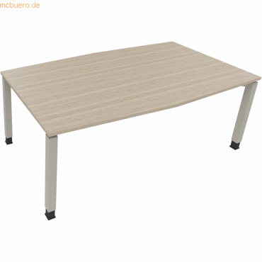 4003969065017 - Besprechungstisch communication 810018371 höhenverstellbar 68-82cm (H) Tonnenform eiche natur   silberaluminium 4003969065017