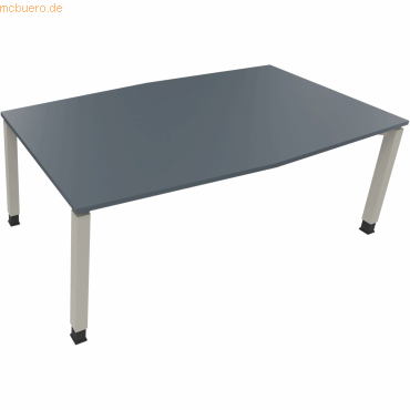 4003969065031 - Besprechungstisch communication 810018382 höhenverstellbar 68-82cm (H) Tonnenform lavagrau   silberaluminium 4003969065031 So