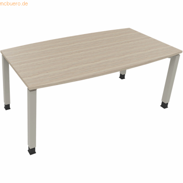 4003969065208 - Besprechungstisch communication 810018071 höhenverstellbar 68-82cm (H) Tonnenform eiche natur   silberaluminium 4003969065208