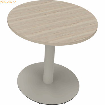 4003969066021 - Besprechungstisch communication 810019571 72cm (H) rund eiche natur   silberaluminium 4003969066021 Soennecken