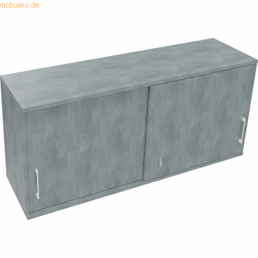 4003969070714 - Aufsatz Schiebetürenschrank 2OH B1600xT442xH736mm Beton hell 4003969070714 Soennecken