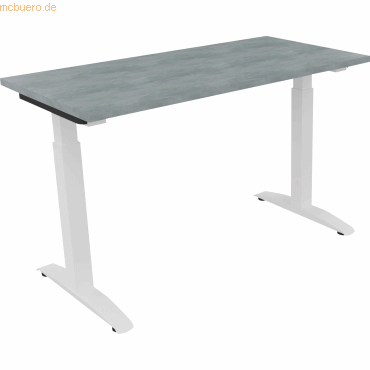 4003969070899 - Schreibtisch All in One 810021983 manuell höhenverstellbar 65-85cm (H) 120x60cm (BxT) rechteckig beton hell verkehrsweiß 4003969070899 - Schreibtisch All in One 810021983 manuell höhenverstellbar 65-85cm (H) 120x60cm (BxT) rechteckig beton hell verkehrsweiß