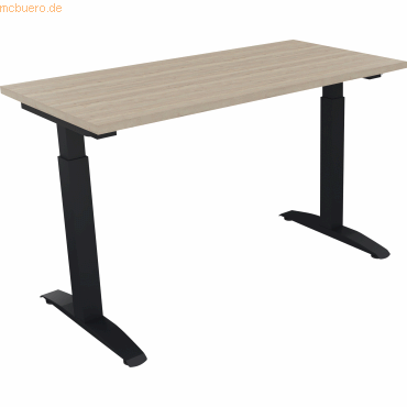 4003969070912 - Schreibtisch All in One 810021771 manuell höhenverstellbar 65-85cm (H) 120x60cm (BxT) rechteckig eiche natur anthrazit met 4003969070912 - Schreibtisch All in One 810021771 manuell höhenverstellbar 65-85cm (H) 120x60cm (BxT) rechteckig eiche natur anthrazit met
