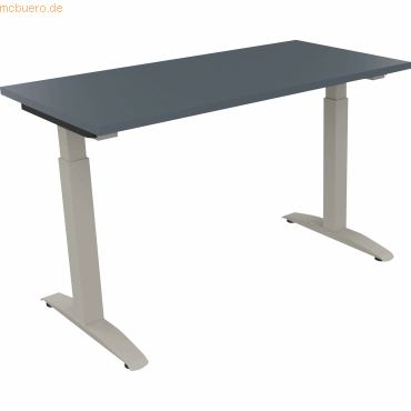 4003969070936 - Schreibtisch All in One 810021882 manuell höhenverstellbar 65-85cm (H) 120x60cm (BxT) rechteckig lavagrau silberaluminium 4003969070936 - Schreibtisch All in One 810021882 manuell höhenverstellbar 65-85cm (H) 120x60cm (BxT) rechteckig lavagrau silberaluminium
