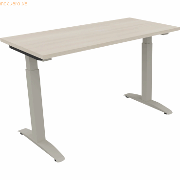 4003969070981 - Schreibtisch All in One 810021872 manuell höhenverstellbar 65-85cm (H) 120x60cm (BxT) rechteckig akazie hell silberalumini 4003969070981 - Schreibtisch All in One 810021872 manuell höhenverstellbar 65-85cm (H) 120x60cm (BxT) rechteckig akazie hell silberalumini