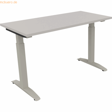4003969070998 - Schreibtisch All in One 810021881 manuell höhenverstellbar 65-85cm (H) 120x60cm (BxT) rechteckig lichtgrau silberaluminium 4003969070998 - Schreibtisch All in One 810021881 manuell höhenverstellbar 65-85cm (H) 120x60cm (BxT) rechteckig lichtgrau silberaluminium