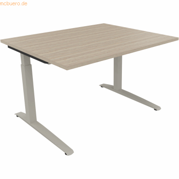 4003969071063 - Schreibtisch All in One 810021571 manuell höhenverstellbar 65-85cm (H) 120x100cm (BxT) rechteckig eiche natur silberalumin 4003969071063 - Schreibtisch All in One 810021571 manuell höhenverstellbar 65-85cm (H) 120x100cm (BxT) rechteckig eiche natur silberalumin