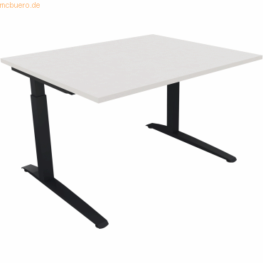 4003969071087 - Schreibtisch All in One 810021401 manuell höhenverstellbar 65-85cm (H) 120x100cm (BxT) rechteckig weiß anthrazitmetallic 4003969071087 - Schreibtisch All in One 810021401 manuell höhenverstellbar 65-85cm (H) 120x100cm (BxT) rechteckig weiß anthrazitmetallic