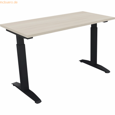 4003969071094 - Schreibtisch All in One 810021772 manuell höhenverstellbar 65-85cm (H) 120x60cm (BxT) rechteckig akazie hell anthrazit met 4003969071094 - Schreibtisch All in One 810021772 manuell höhenverstellbar 65-85cm (H) 120x60cm (BxT) rechteckig akazie hell anthrazit met