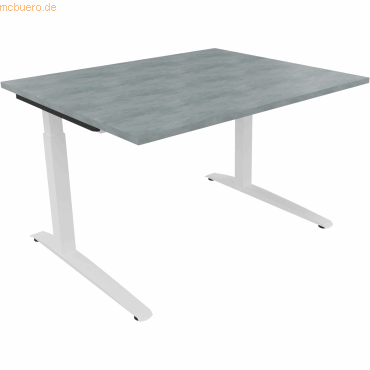 4003969071155 - Schreibtisch All in One 810021683 manuell höhenverstellbar 65-85cm (H) 120x100cm (BxT) rechteckig beton hell   verkehrsweiß