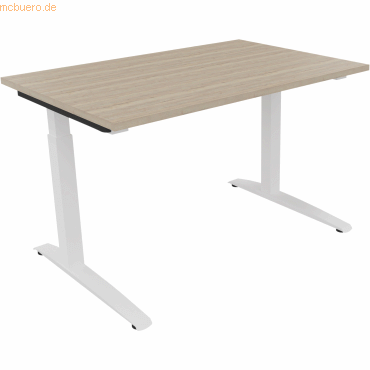 4003969071223 - Schreibtisch All in One 810022571 manuell höhenverstellbar 65-85cm (H) 120x80cm (BxT) rechteckig eiche natur verkehrsweiß 4003969071223 - Schreibtisch All in One 810022571 manuell höhenverstellbar 65-85cm (H) 120x80cm (BxT) rechteckig eiche natur verkehrsweiß