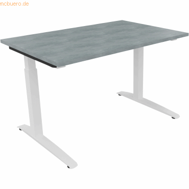 4003969071346 - Schreibtisch All in One 810022583 manuell höhenverstellbar 65-85cm (H) 120x80cm (BxT) rechteckig beton hell verkehrsweiß 4003969071346 - Schreibtisch All in One 810022583 manuell höhenverstellbar 65-85cm (H) 120x80cm (BxT) rechteckig beton hell verkehrsweiß