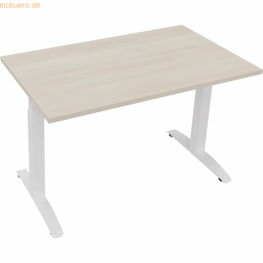 4003969071407 - Schreibtisch All in One 810022272 manuell höhenverstellbar 65-85cm (H) 120x70cm (BxT) rechteckig akazie hell verkehrsweiß 4003969071407 - Schreibtisch All in One 810022272 manuell höhenverstellbar 65-85cm (H) 120x70cm (BxT) rechteckig akazie hell verkehrsweiß
