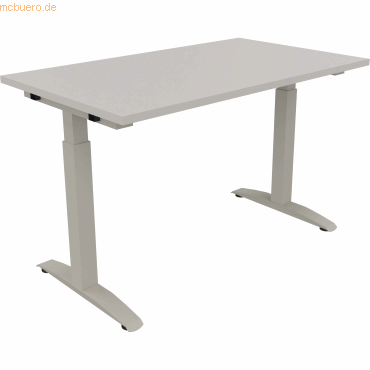 4003969071414 - Schreibtisch All in One 810022181 manuell höhenverstellbar 65-85cm (H) 120x70cm (BxT) rechteckig lichtgrau silberaluminium 4003969071414 - Schreibtisch All in One 810022181 manuell höhenverstellbar 65-85cm (H) 120x70cm (BxT) rechteckig lichtgrau silberaluminium