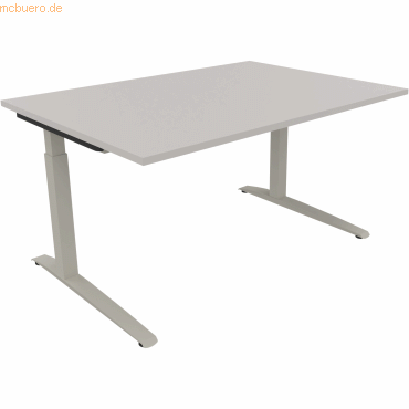 4003969071599 - Schreibtisch All in One 810023081 manuell höhenverstellbar 65-85cm (H) 140x100cm (BxT) rechteckig lichtgrau silberaluminiu 4003969071599 - Schreibtisch All in One 810023081 manuell höhenverstellbar 65-85cm (H) 140x100cm (BxT) rechteckig lichtgrau silberaluminiu