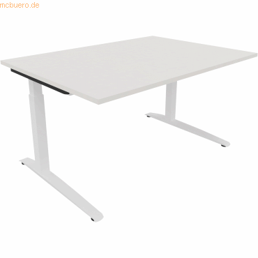 4003969071674 - Schreibtisch All in One 810023101 manuell höhenverstellbar 65-85cm (H) 140x100cm (BxT) rechteckig weiß   verkehrsweiß 40039