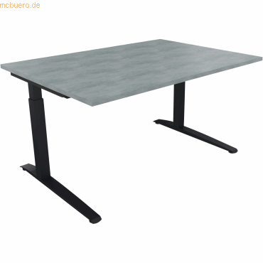 4003969071742 - Schreibtisch All in One 810022983 manuell höhenverstellbar 65-85cm (H) 140x100cm (BxT) rechteckig beton hell anthrazitmeta 4003969071742 - Schreibtisch All in One 810022983 manuell höhenverstellbar 65-85cm (H) 140x100cm (BxT) rechteckig beton hell anthrazitmeta