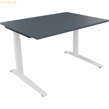 4003969071797 - Schreibtisch All in One 810022882 manuell höhenverstellbar 65-85cm (H) 120x90cm (BxT) rechteckig lavagrau verkehrsweiß 40 4003969071797 - Schreibtisch All in One 810022882 manuell höhenverstellbar 65-85cm (H) 120x90cm (BxT) rechteckig lavagrau verkehrsweiß 40