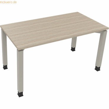 4003969071957 - Schreibtisch All in One 810023671 manuell höhenverstellbar 65-85cm (H) 140x70cm (BxT) rechteckig eiche natur silberalumini 4003969071957 - Schreibtisch All in One 810023671 manuell höhenverstellbar 65-85cm (H) 140x70cm (BxT) rechteckig eiche natur silberalumini