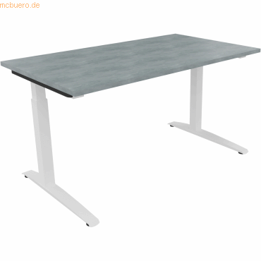 4003969072015 - Schreibtisch All in One 810023783 manuell höhenverstellbar 65-85cm (H) 140x70cm (BxT) rechteckig beton hell verkehrsweiß 4003969072015 - Schreibtisch All in One 810023783 manuell höhenverstellbar 65-85cm (H) 140x70cm (BxT) rechteckig beton hell verkehrsweiß