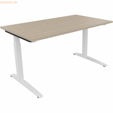 4003969072022 - Schreibtisch All in One 810023771 manuell höhenverstellbar 65-85cm (H) 140x70cm (BxT) rechteckig eiche natur verkehrsweiß 4003969072022 - Schreibtisch All in One 810023771 manuell höhenverstellbar 65-85cm (H) 140x70cm (BxT) rechteckig eiche natur verkehrsweiß