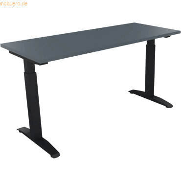 4003969072091 - Schreibtisch All in One 810023282 manuell höhenverstellbar 65-85cm (H) 140x60cm (BxT) rechteckig lavagrau anthrazitmetalli 4003969072091 - Schreibtisch All in One 810023282 manuell höhenverstellbar 65-85cm (H) 140x60cm (BxT) rechteckig lavagrau anthrazitmetalli