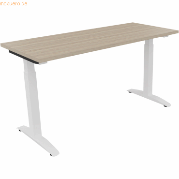 4003969072121 - Schreibtisch All in One 810023471 manuell höhenverstellbar 65-85cm (H) 140x60cm (BxT) rechteckig eiche natur verkehrsweiß 4003969072121 - Schreibtisch All in One 810023471 manuell höhenverstellbar 65-85cm (H) 140x60cm (BxT) rechteckig eiche natur verkehrsweiß