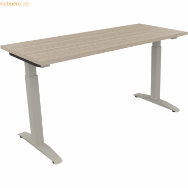 4003969072152 - Schreibtisch All in One 810023371 manuell höhenverstellbar 65-85cm (H) 140x60cm (BxT) rechteckig eiche natur silberalumini 4003969072152 - Schreibtisch All in One 810023371 manuell höhenverstellbar 65-85cm (H) 140x60cm (BxT) rechteckig eiche natur silberalumini