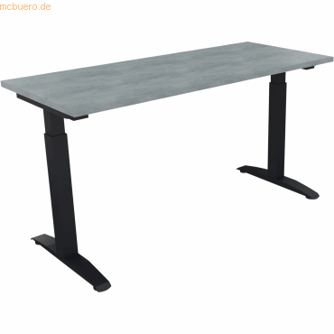 4003969072169 - Schreibtisch All in One 810023283 manuell höhenverstellbar 65-85cm (H) 140x60cm (BxT) rechteckig beton hell anthrazitmetal 4003969072169 - Schreibtisch All in One 810023283 manuell höhenverstellbar 65-85cm (H) 140x60cm (BxT) rechteckig beton hell anthrazitmetal