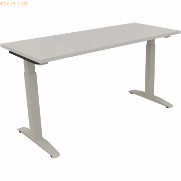 4003969072183 - Schreibtisch All in One 810023381 manuell höhenverstellbar 65-85cm (H) 140x60cm (BxT) rechteckig lichtgrau silberaluminium 4003969072183 - Schreibtisch All in One 810023381 manuell höhenverstellbar 65-85cm (H) 140x60cm (BxT) rechteckig lichtgrau silberaluminium