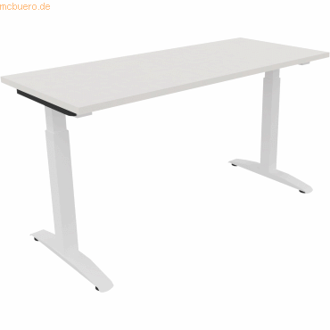 4003969072213 - Schreibtisch All in One 810023401 manuell höhenverstellbar 65-85cm (H) 140x60cm (BxT) rechteckig weiß   verkehrsweiß 400396
