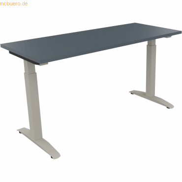 4003969072251 - Schreibtisch All in One 810023382 manuell höhenverstellbar 65-85cm (H) 140x60cm (BxT) rechteckig lavagrau silberaluminium 4003969072251 - Schreibtisch All in One 810023382 manuell höhenverstellbar 65-85cm (H) 140x60cm (BxT) rechteckig lavagrau silberaluminium