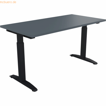 4003969072299 - Schreibtisch All in One 810023582 manuell höhenverstellbar 65-85cm (H) 140x70cm (BxT) rechteckig lavagrau anthrazit metall 4003969072299 - Schreibtisch All in One 810023582 manuell höhenverstellbar 65-85cm (H) 140x70cm (BxT) rechteckig lavagrau anthrazit metall