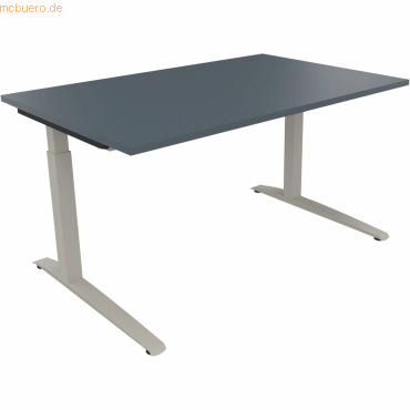 4003969072312 - Schreibtisch All in One 810024282 manuell höhenverstellbar 65-85cm (H) 140x90cm (BxT) rechteckig lavagrau silberaluminium 4003969072312 - Schreibtisch All in One 810024282 manuell höhenverstellbar 65-85cm (H) 140x90cm (BxT) rechteckig lavagrau silberaluminium