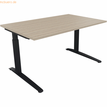 4003969072367 - Schreibtisch All in One 810024171 manuell höhenverstellbar 65-85cm (H) 140x90cm (BxT) rechteckig eiche natur anthrazit met 4003969072367 - Schreibtisch All in One 810024171 manuell höhenverstellbar 65-85cm (H) 140x90cm (BxT) rechteckig eiche natur anthrazit met