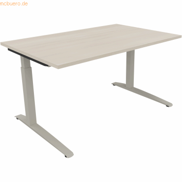 4003969072398 - Schreibtisch All in One 810024272 manuell höhenverstellbar 65-85cm (H) 140x90cm (BxT) rechteckig akazie hell silberalumini 4003969072398 - Schreibtisch All in One 810024272 manuell höhenverstellbar 65-85cm (H) 140x90cm (BxT) rechteckig akazie hell silberalumini