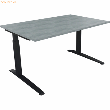 4003969072459 - Schreibtisch All in One 810024183 manuell höhenverstellbar 65-85cm (H) 140x90cm (BxT) rechteckig beton hell anthrazit meta 4003969072459 - Schreibtisch All in One 810024183 manuell höhenverstellbar 65-85cm (H) 140x90cm (BxT) rechteckig beton hell anthrazit meta