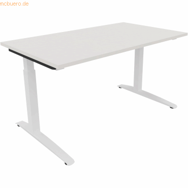4003969072466 - Schreibtisch All in One 810024001 manuell höhenverstellbar 65-85cm (H) 140x80cm (BxT) rechteckig weiß verkehrsweiß 400396 4003969072466 - Schreibtisch All in One 810024001 manuell höhenverstellbar 65-85cm (H) 140x80cm (BxT) rechteckig weiß verkehrsweiß 400396