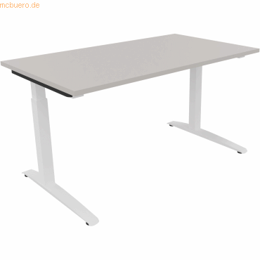 4003969072541 - Schreibtisch All in One 810024081 manuell höhenverstellbar 65-85cm (H) 140x80cm (BxT) rechteckig lichtgrau verkehrsweiß 4 4003969072541 - Schreibtisch All in One 810024081 manuell höhenverstellbar 65-85cm (H) 140x80cm (BxT) rechteckig lichtgrau verkehrsweiß 4