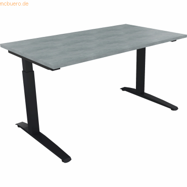 4003969072619 - Schreibtisch All in One 810023883 manuell höhenverstellbar 65-85cm (H) 140x80cm (BxT) rechteckig beton hell anthrazitmetal 4003969072619 - Schreibtisch All in One 810023883 manuell höhenverstellbar 65-85cm (H) 140x80cm (BxT) rechteckig beton hell anthrazitmetal