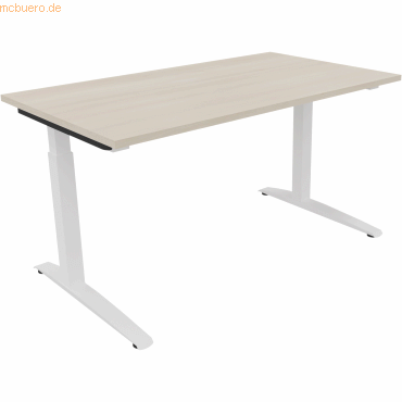 4003969072626 - Schreibtisch All in One 810024072 manuell höhenverstellbar 65-85cm (H) 140x80cm (BxT) rechteckig akazie hell verkehrsweiß 4003969072626 - Schreibtisch All in One 810024072 manuell höhenverstellbar 65-85cm (H) 140x80cm (BxT) rechteckig akazie hell verkehrsweiß