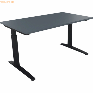 4003969072657 - Schreibtisch All in One 810023882 manuell höhenverstellbar 65-85cm (H) 140x80cm (BxT) rechteckig lavagrau anthrazitmetalli 4003969072657 - Schreibtisch All in One 810023882 manuell höhenverstellbar 65-85cm (H) 140x80cm (BxT) rechteckig lavagrau anthrazitmetalli