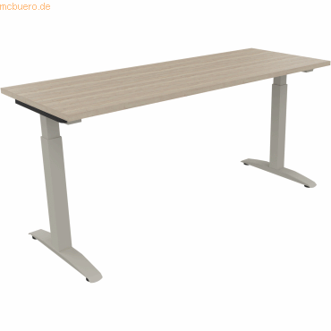 4003969072671 - Schreibtisch All in One 810024871 manuell höhenverstellbar 65-85cm (H) 160x60cm (BxT) rechteckig eiche natur silberalumini 4003969072671 - Schreibtisch All in One 810024871 manuell höhenverstellbar 65-85cm (H) 160x60cm (BxT) rechteckig eiche natur silberalumini