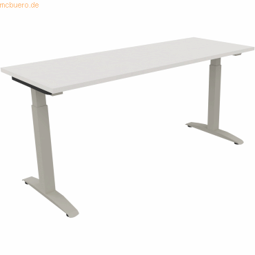 4003969072749 - Schreibtisch All in One 810024801 manuell höhenverstellbar 65-85cm (H) 160x60cm (BxT) rechteckig diamant weiß silberalumin 4003969072749 - Schreibtisch All in One 810024801 manuell höhenverstellbar 65-85cm (H) 160x60cm (BxT) rechteckig diamant weiß silberalumin