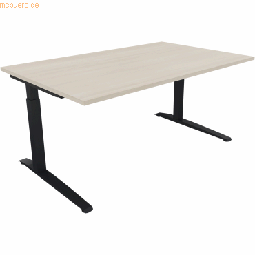 4003969072886 - Schreibtisch All in One 810024472 manuell höhenverstellbar 65-85cm (H) 160x100cm (BxT) rechteckig akazie hell   anthrazitmet
