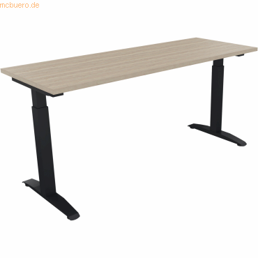 4003969072961 - Schreibtisch All in One 810024771 manuell höhenverstellbar 65-85cm (H) 160x60cm (BxT) rechteckig eiche natur anthrazit met 4003969072961 - Schreibtisch All in One 810024771 manuell höhenverstellbar 65-85cm (H) 160x60cm (BxT) rechteckig eiche natur anthrazit met