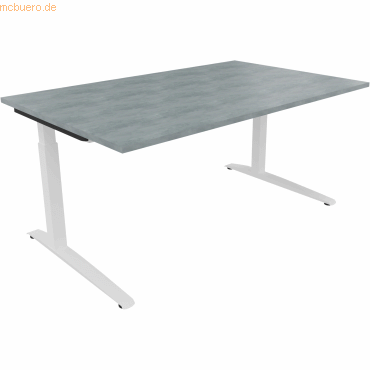 4003969073005 - Schreibtisch All in One 810024683 manuell höhenverstellbar 65-85cm (H) 160x100cm (BxT) rechteckig beton hell verkehrsweiß 4003969073005 - Schreibtisch All in One 810024683 manuell höhenverstellbar 65-85cm (H) 160x100cm (BxT) rechteckig beton hell verkehrsweiß