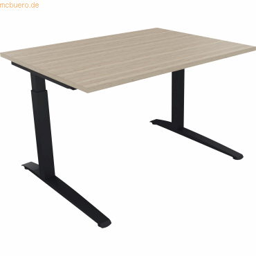 4003969073067 - Schreibtisch All in One 810025071 manuell höhenverstellbar 65-85cm (H) 160x70cm (BxT) rechteckig eiche natur anthrazit met 4003969073067 - Schreibtisch All in One 810025071 manuell höhenverstellbar 65-85cm (H) 160x70cm (BxT) rechteckig eiche natur anthrazit met